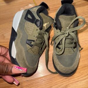 Jordan Kids Olive and Black Sneakers